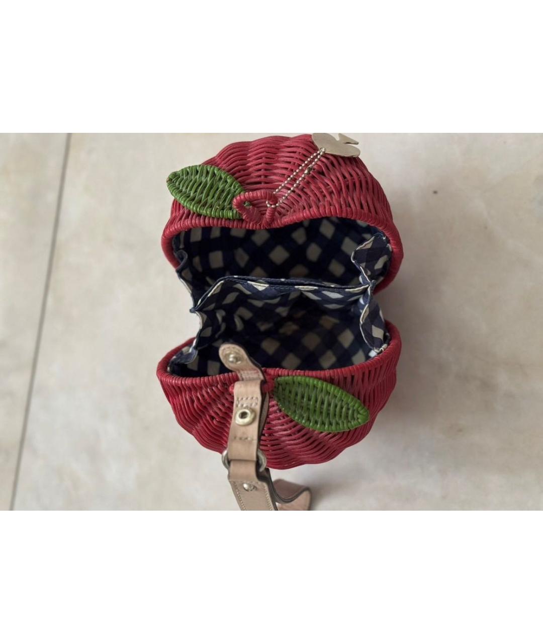 KATE SPADE Красная пелетеная сумка с короткими ручками, фото 5