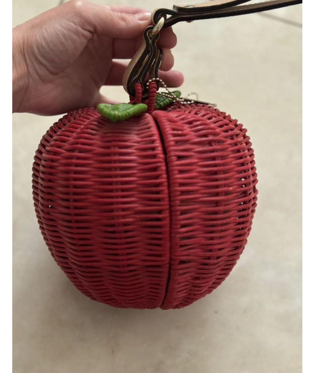 KATE SPADE Красная пелетеная сумка с короткими ручками, фото 2