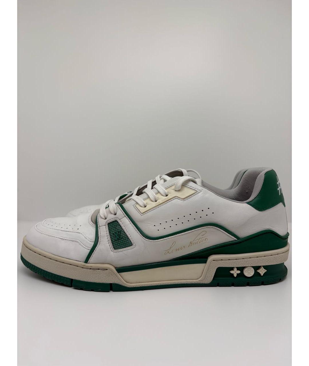 LOUIS VUITTON Белые кожаные низкие кроссовки / кеды, фото 5