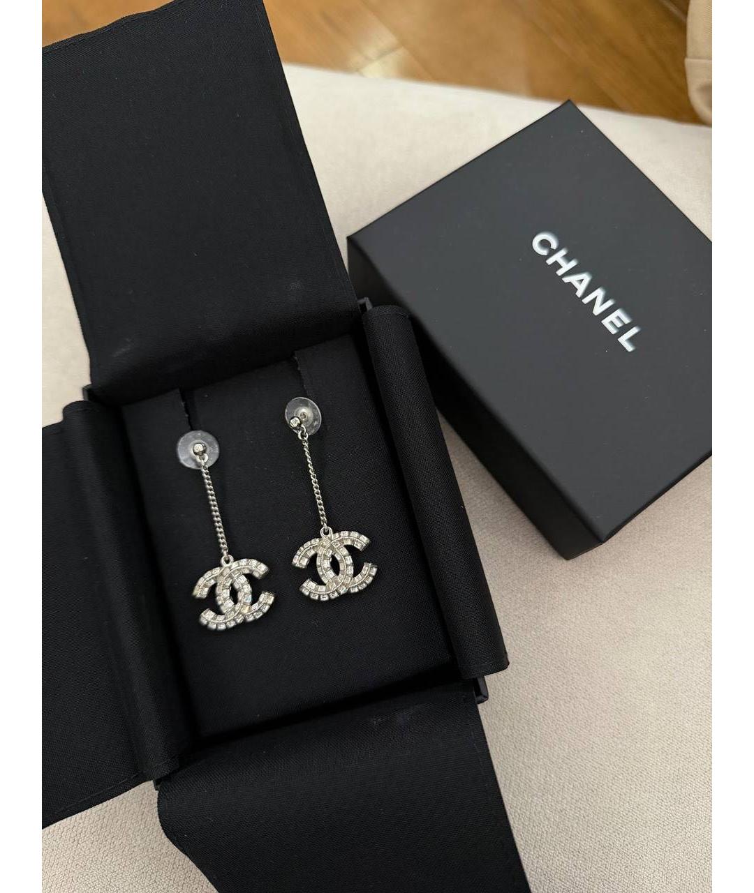 CHANEL Серебряные металлические серьги, фото 5