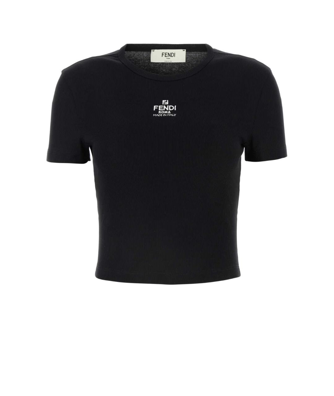FENDI Черная хлопковая футболка, фото 1