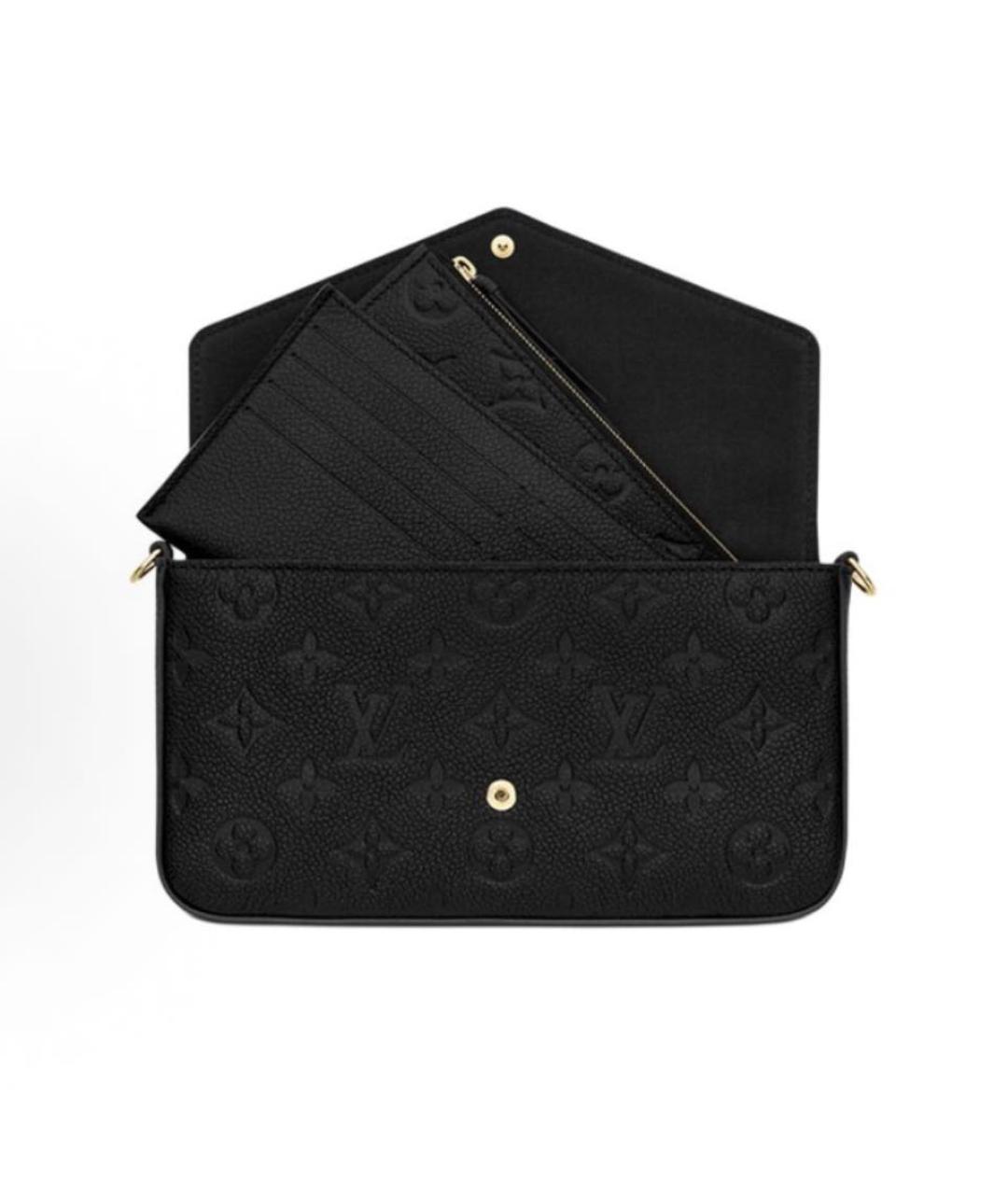 LOUIS VUITTON Черная кожаная сумка через плечо, фото 4