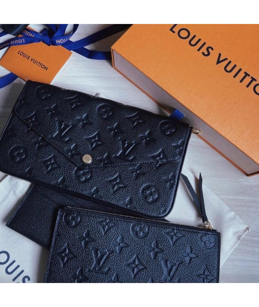 LOUIS VUITTON Черная кожаная сумка через плечо, фото 2