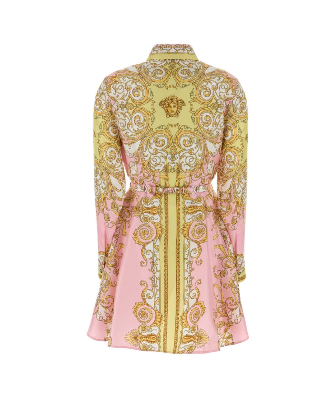 VERSACE Мульти шелковое повседневное платье, фото 2
