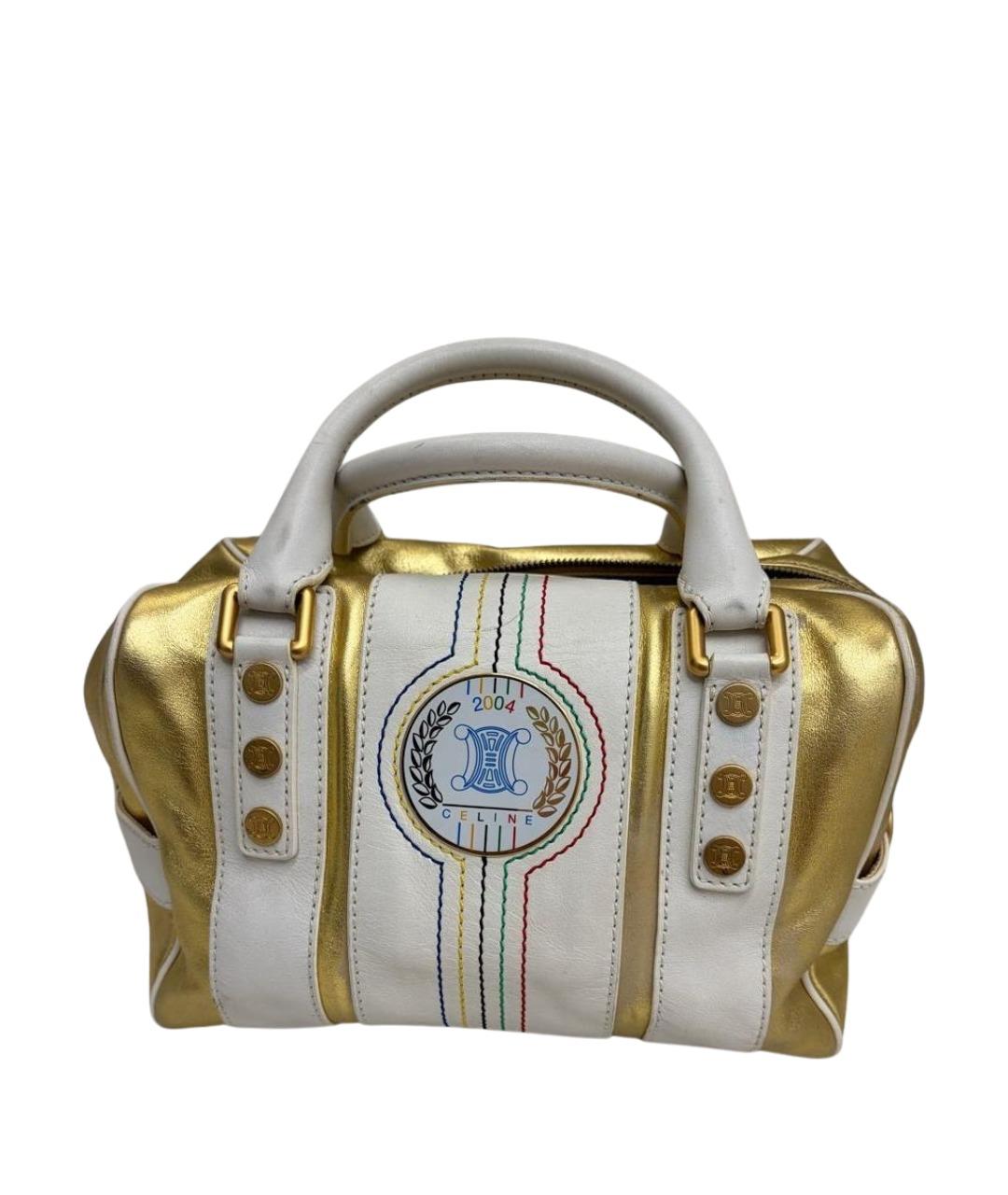 CELINE Золотая кожаная сумка с короткими ручками, фото 1