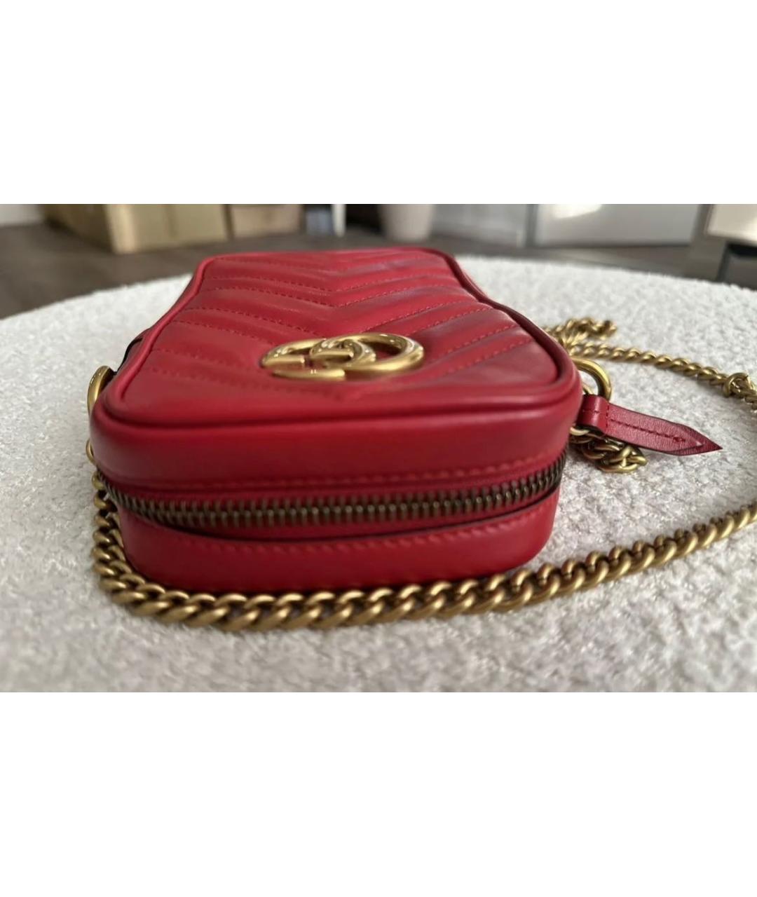 GUCCI Красная кожаная сумка через плечо, фото 5