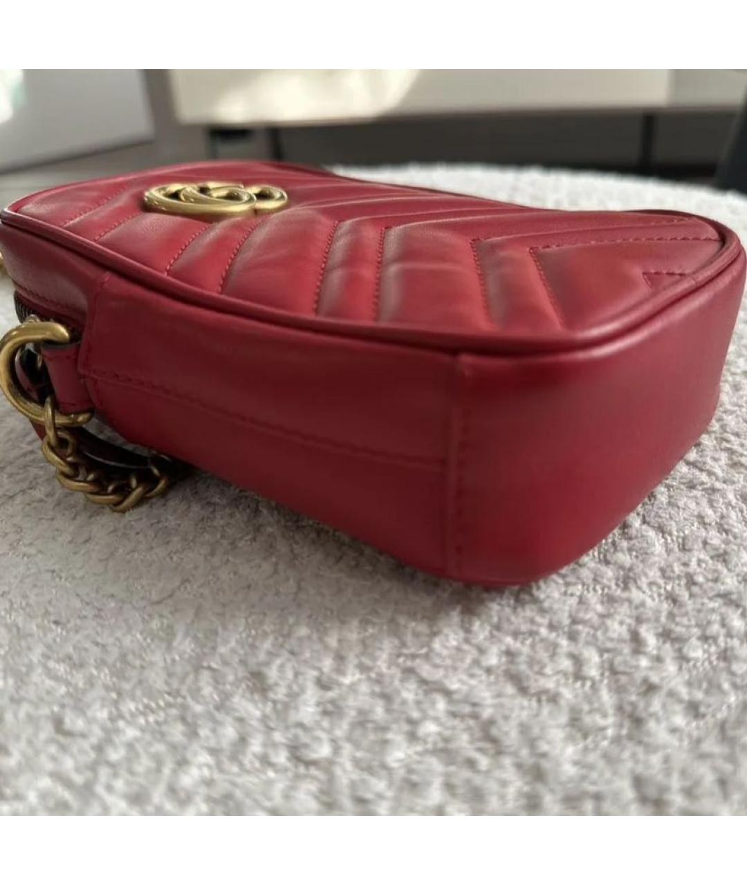 GUCCI Красная кожаная сумка через плечо, фото 3