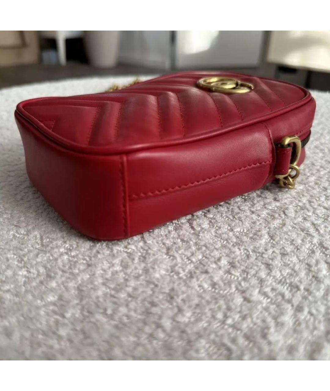 GUCCI Красная кожаная сумка через плечо, фото 7