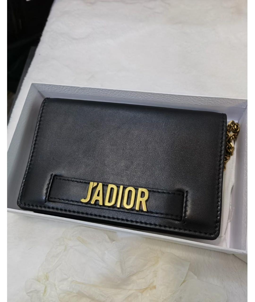 CHRISTIAN DIOR Черная кожаная сумка через плечо, фото 3