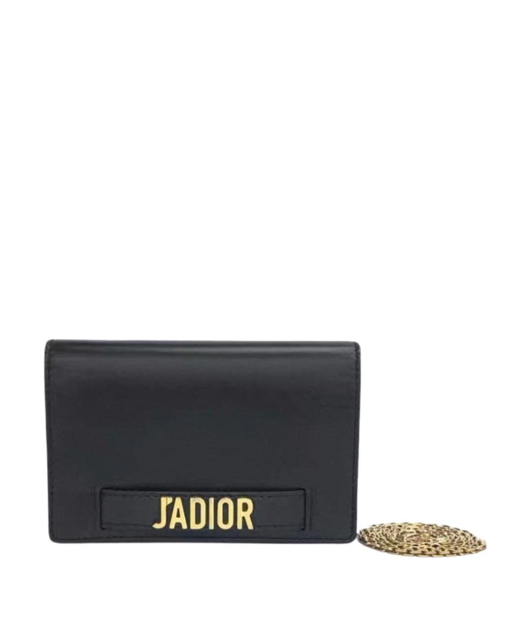 CHRISTIAN DIOR Черная кожаная сумка через плечо, фото 1