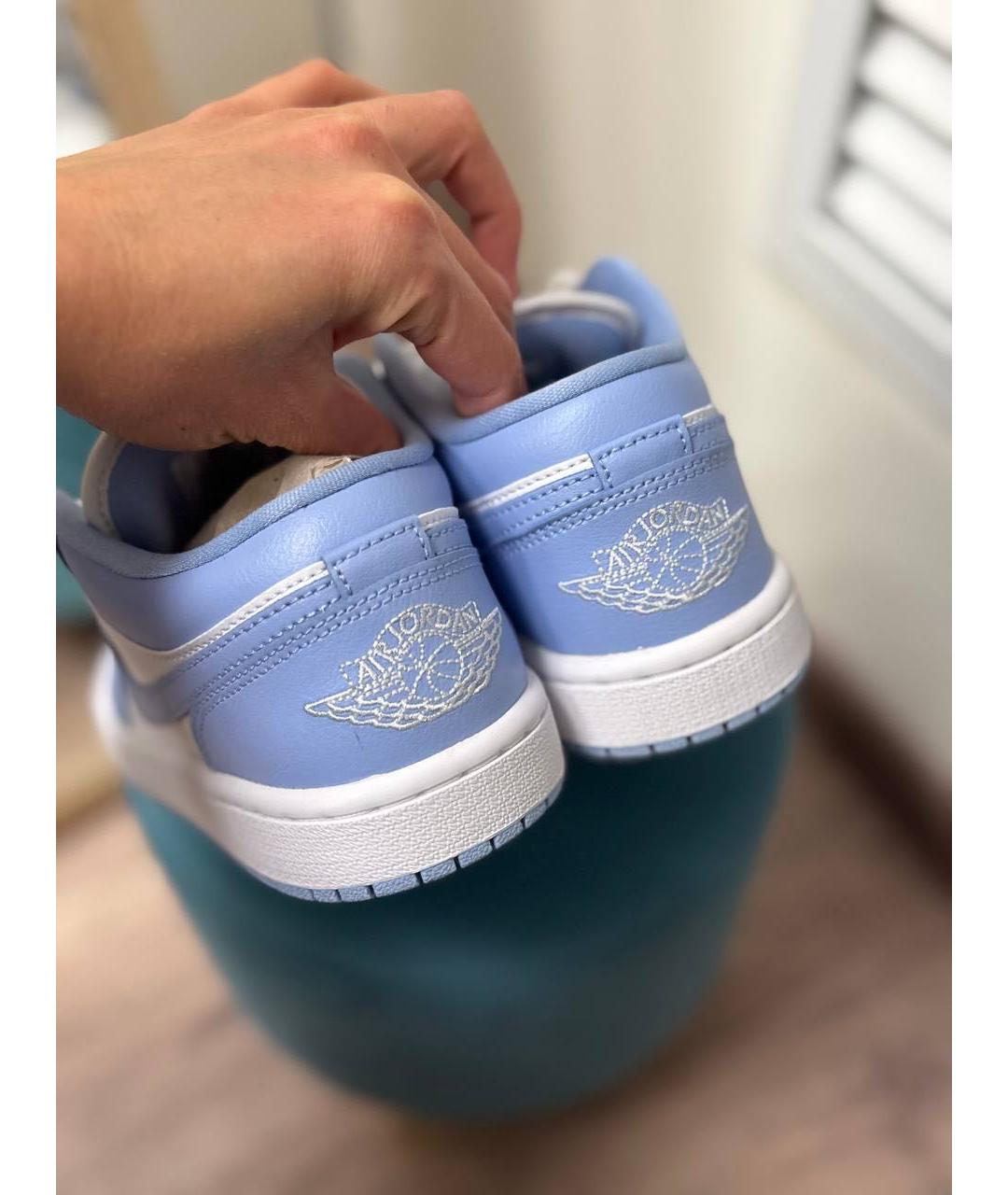 JORDAN Голубые кожаные кроссовки, фото 3