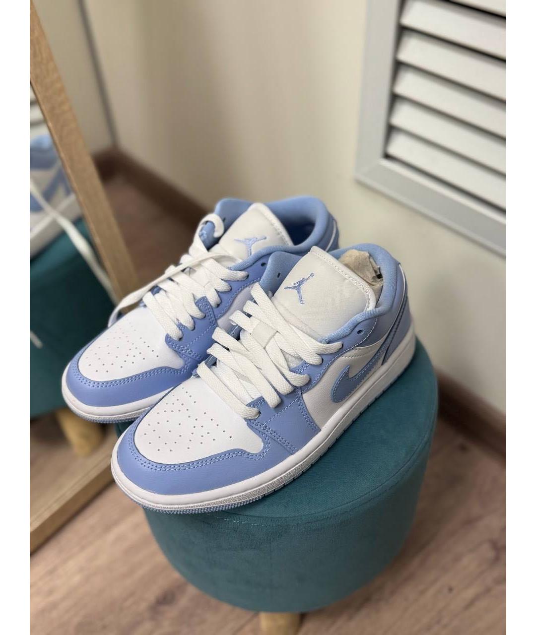 JORDAN Голубые кожаные кроссовки, фото 2