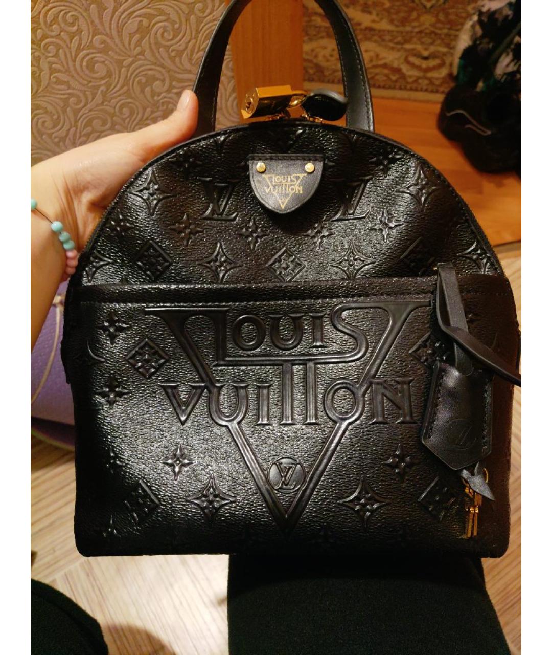 LOUIS VUITTON Черный кожаный рюкзак, фото 6