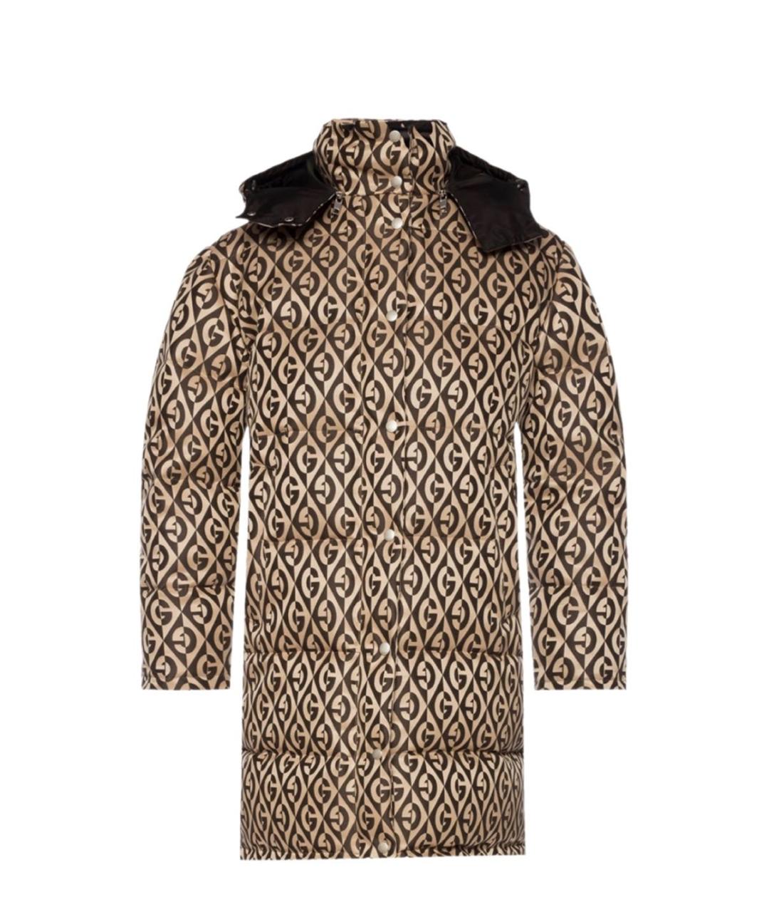 GUCCI Бежевый полиэстеровый пуховик, фото 1