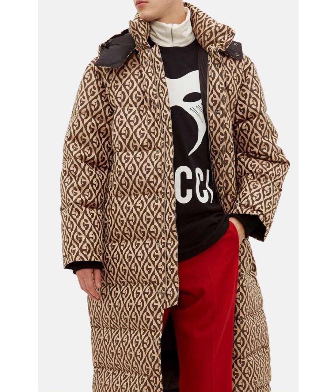 GUCCI Бежевый полиэстеровый пуховик, фото 7