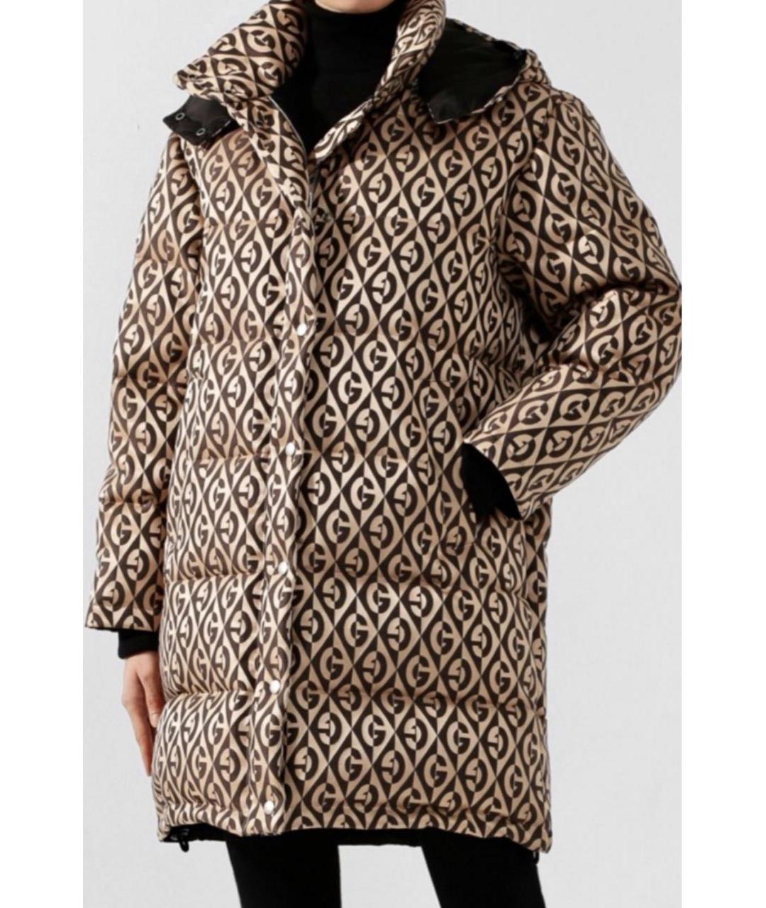 GUCCI Бежевый полиэстеровый пуховик, фото 2