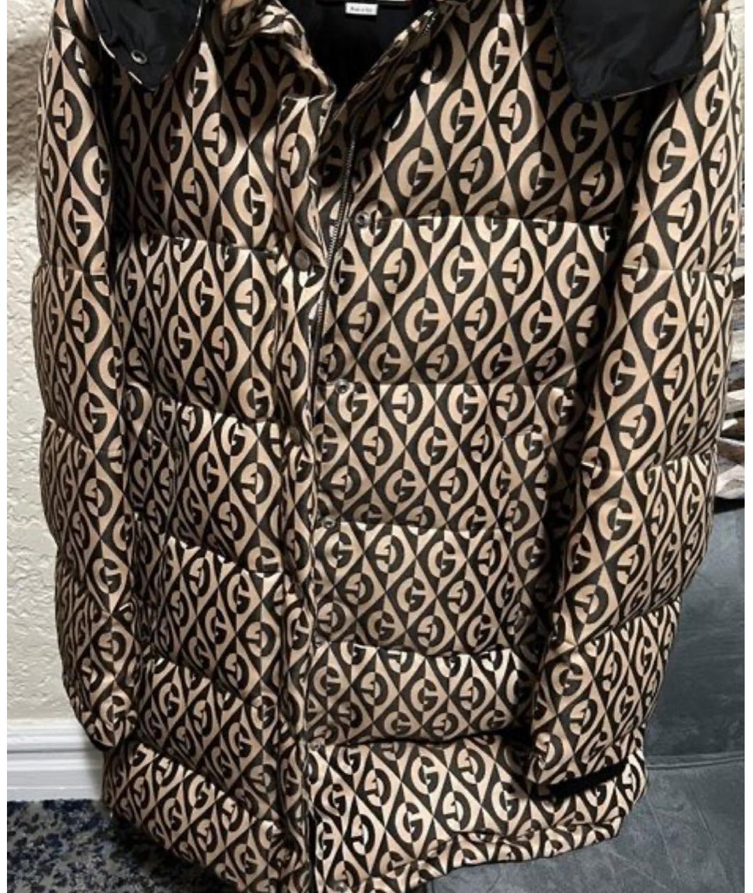 GUCCI Бежевый полиэстеровый пуховик, фото 3