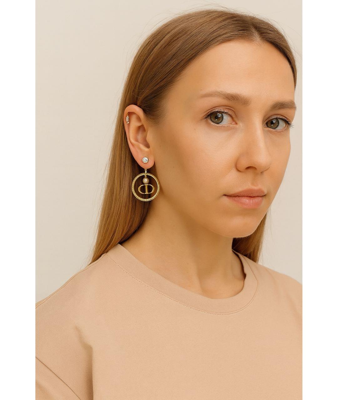 CHRISTIAN DIOR Золотые жемчужные серьги, фото 5