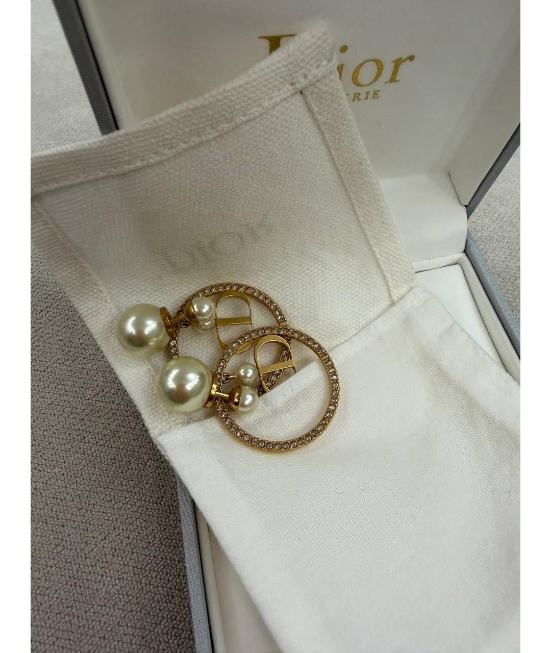 CHRISTIAN DIOR Золотые жемчужные серьги, фото 2
