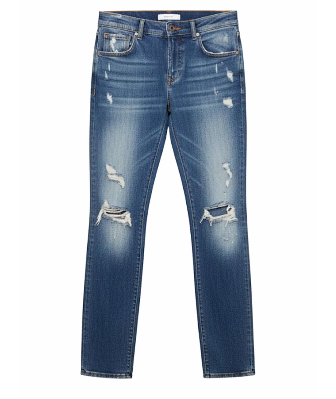 BALMAIN Синие хлопко-эластановые прямые джинсы, фото 1