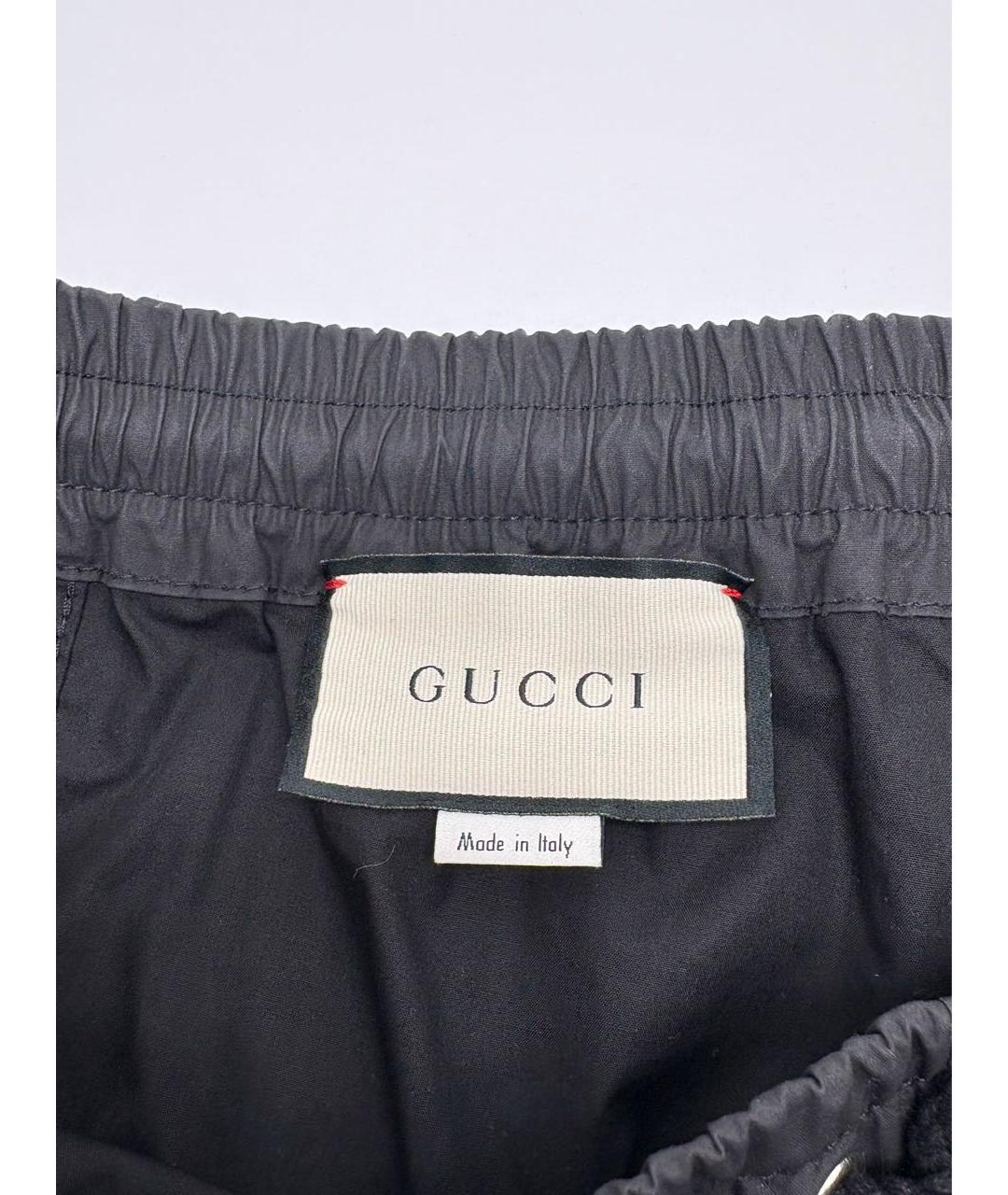 GUCCI Черные синтетические повседневные брюки, фото 2