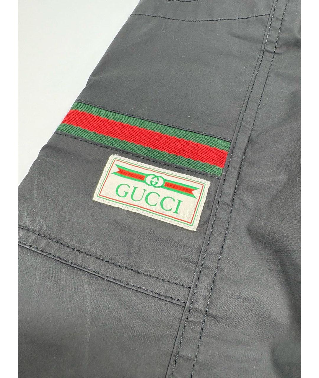 GUCCI Черные синтетические повседневные брюки, фото 3