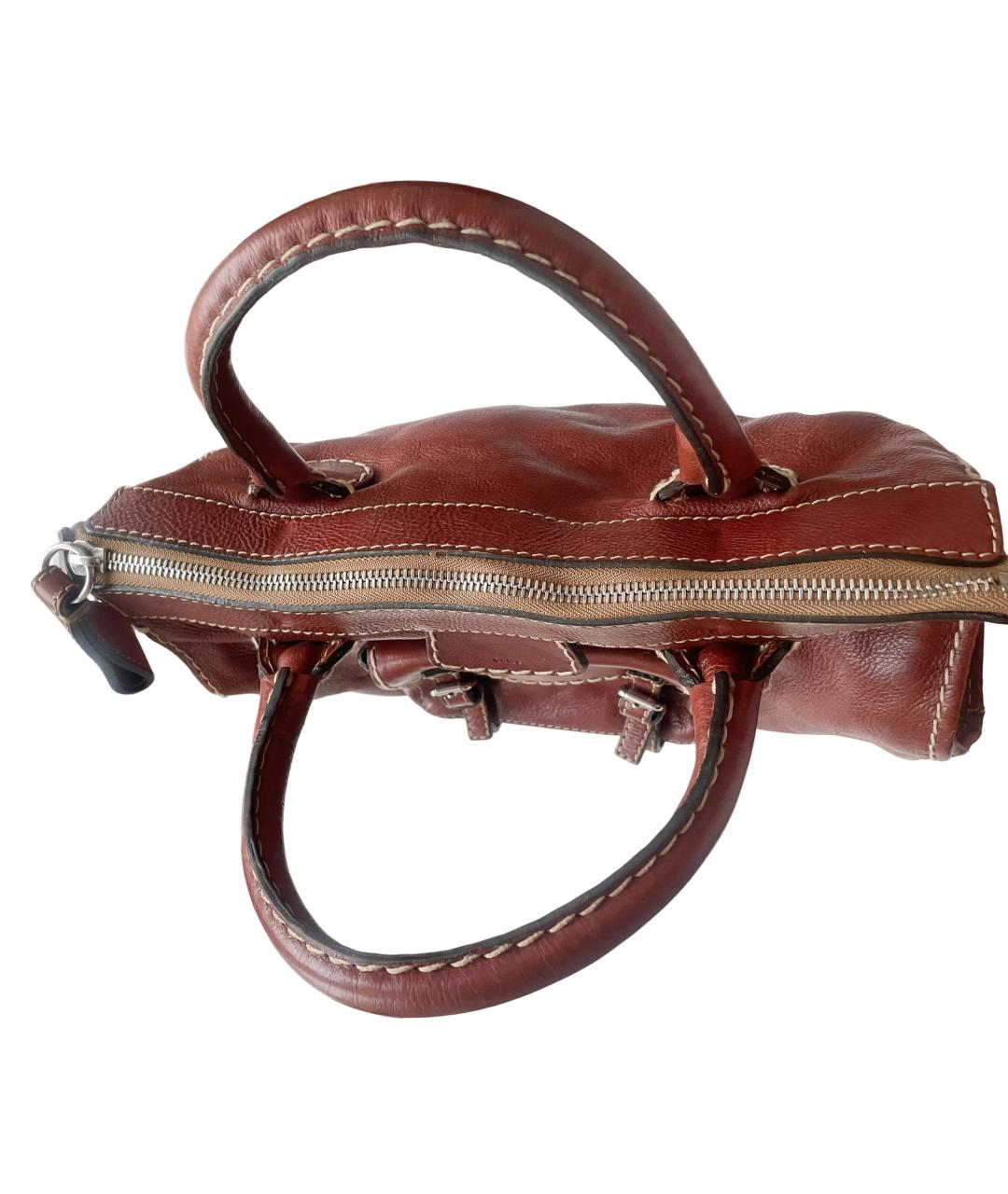 CHLOE Коричневая кожаная сумка с короткими ручками, фото 2