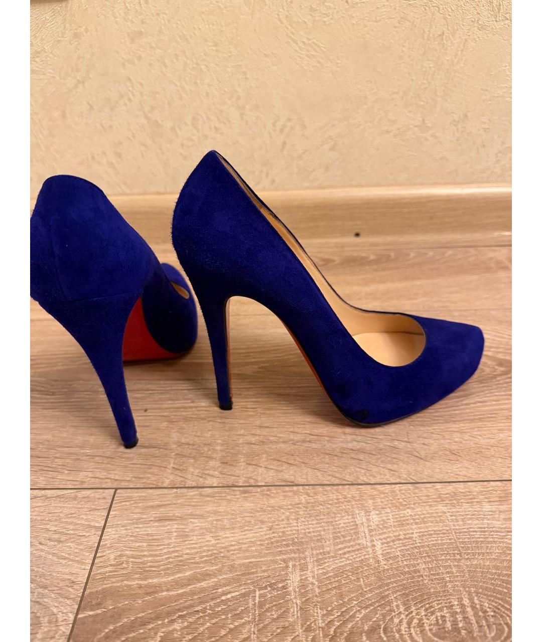 CHRISTIAN LOUBOUTIN Синие замшевые туфли, фото 8