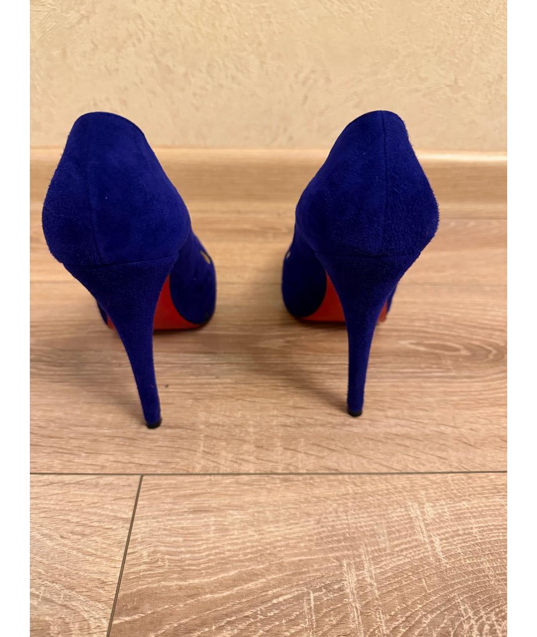 CHRISTIAN LOUBOUTIN Синие замшевые туфли, фото 5
