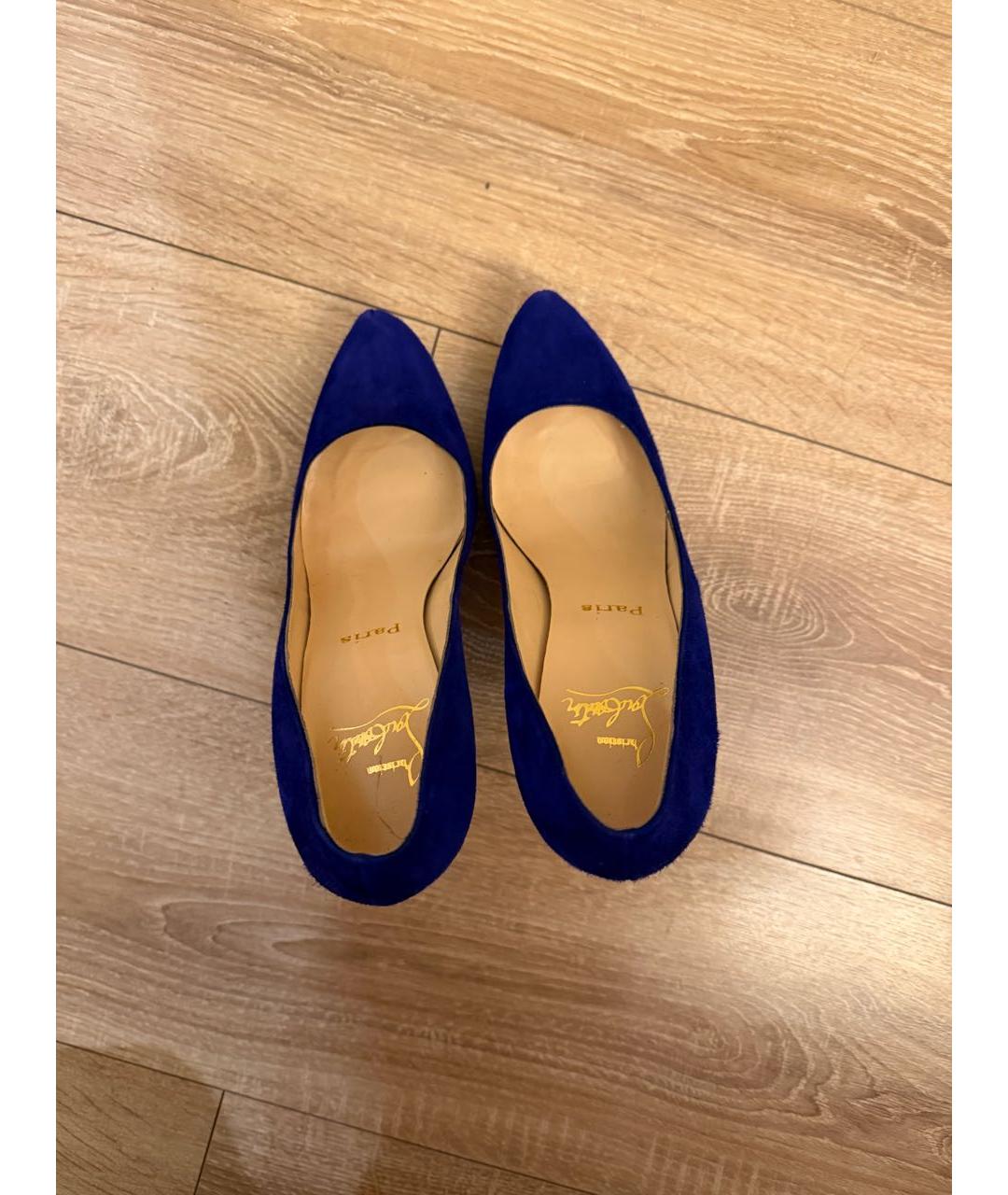CHRISTIAN LOUBOUTIN Синие замшевые туфли, фото 4