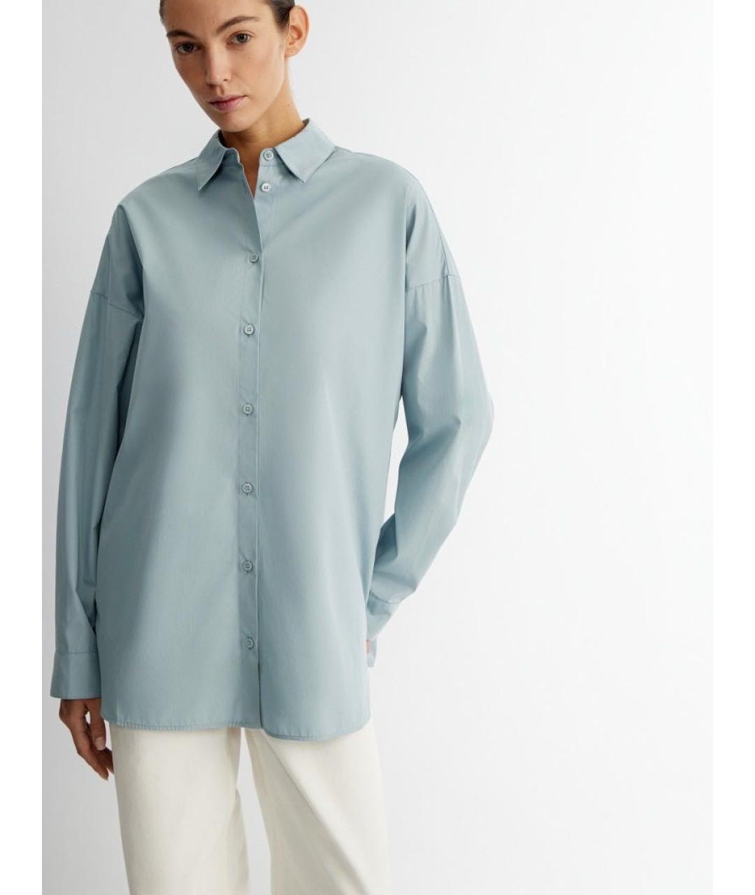 12 STOREEZ Голубая хлопковая рубашка, фото 4