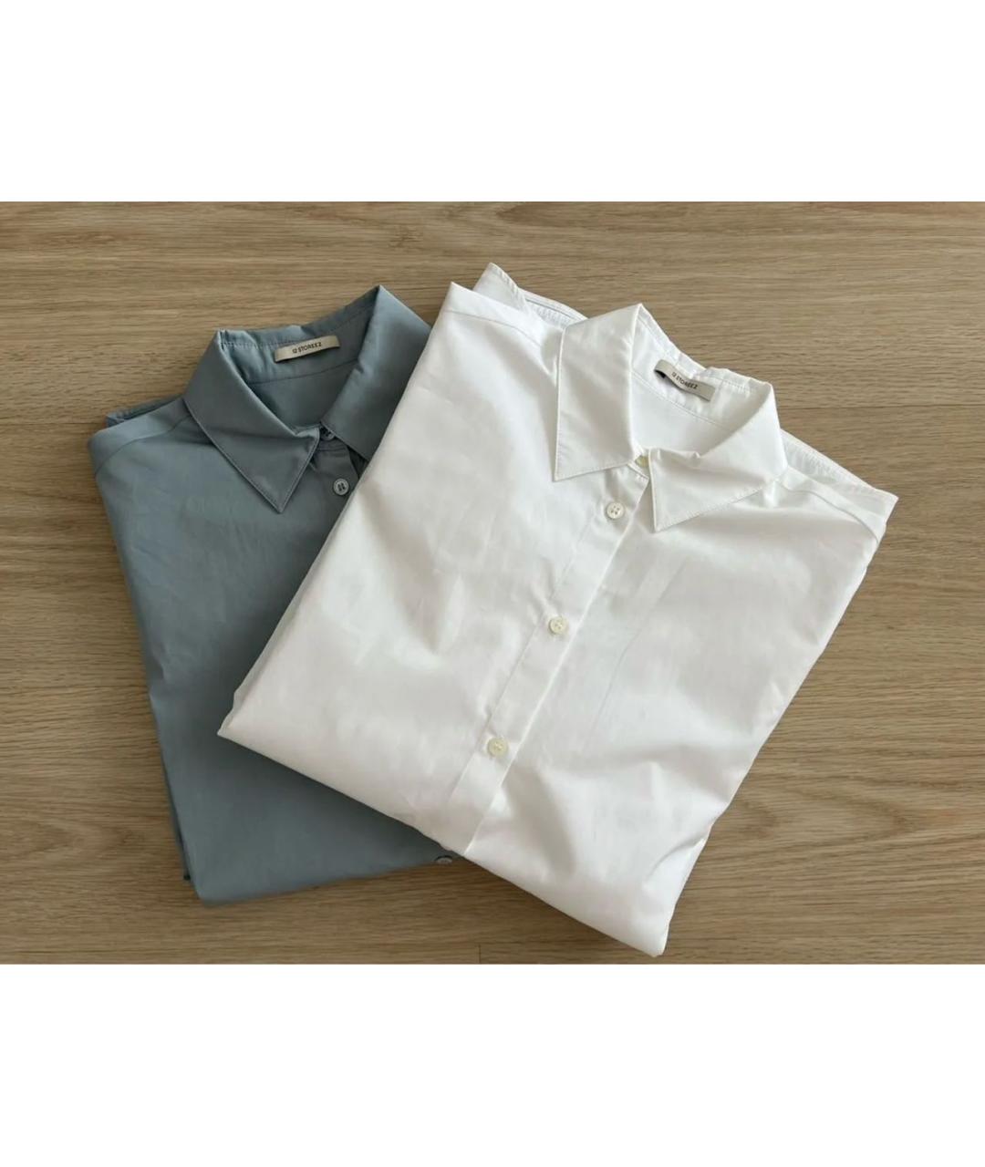 12 STOREEZ Голубая хлопковая рубашка, фото 2