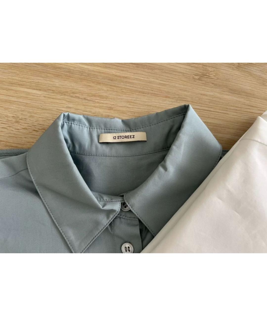 12 STOREEZ Голубая хлопковая рубашка, фото 3