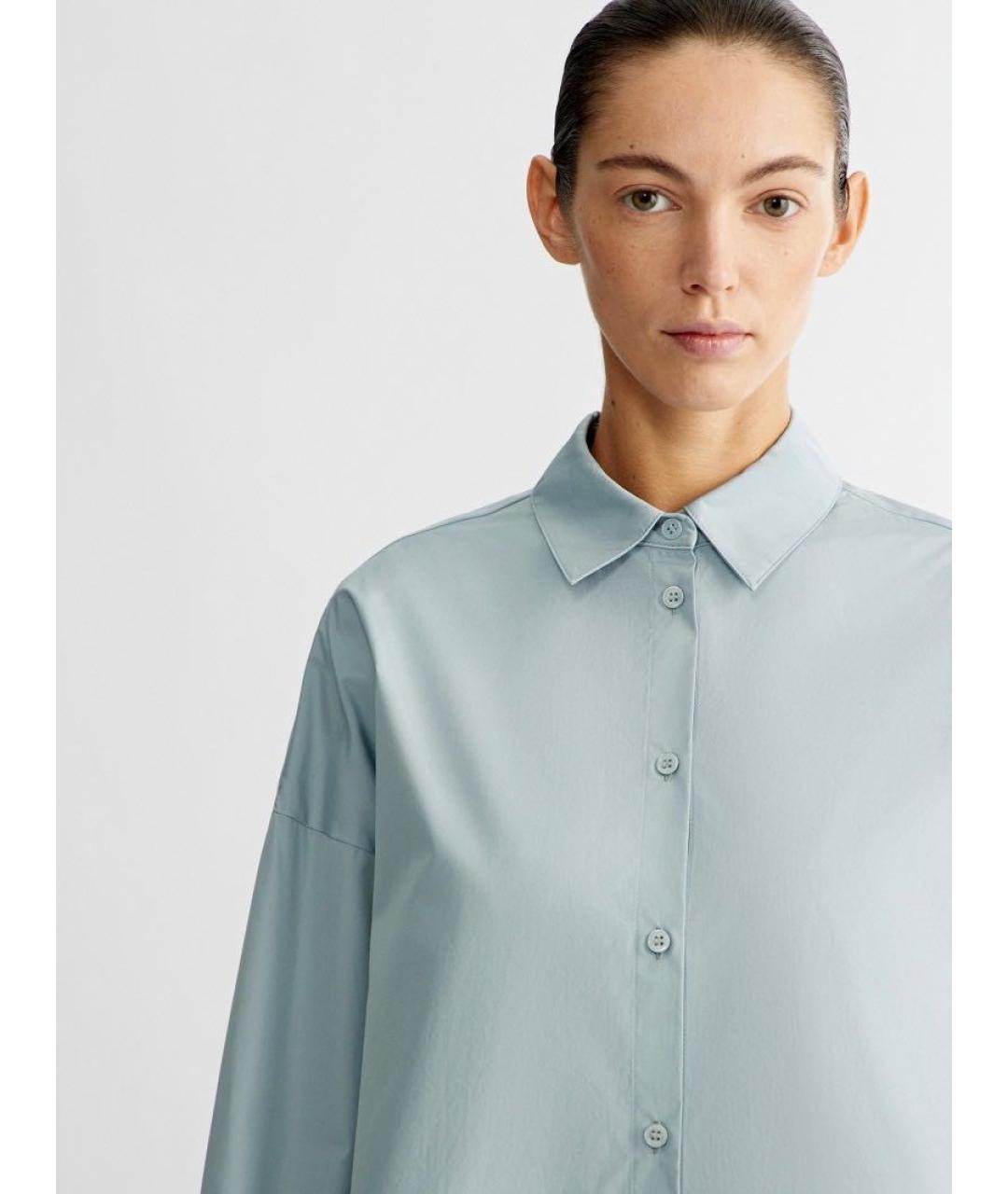 12 STOREEZ Голубая хлопковая рубашка, фото 5