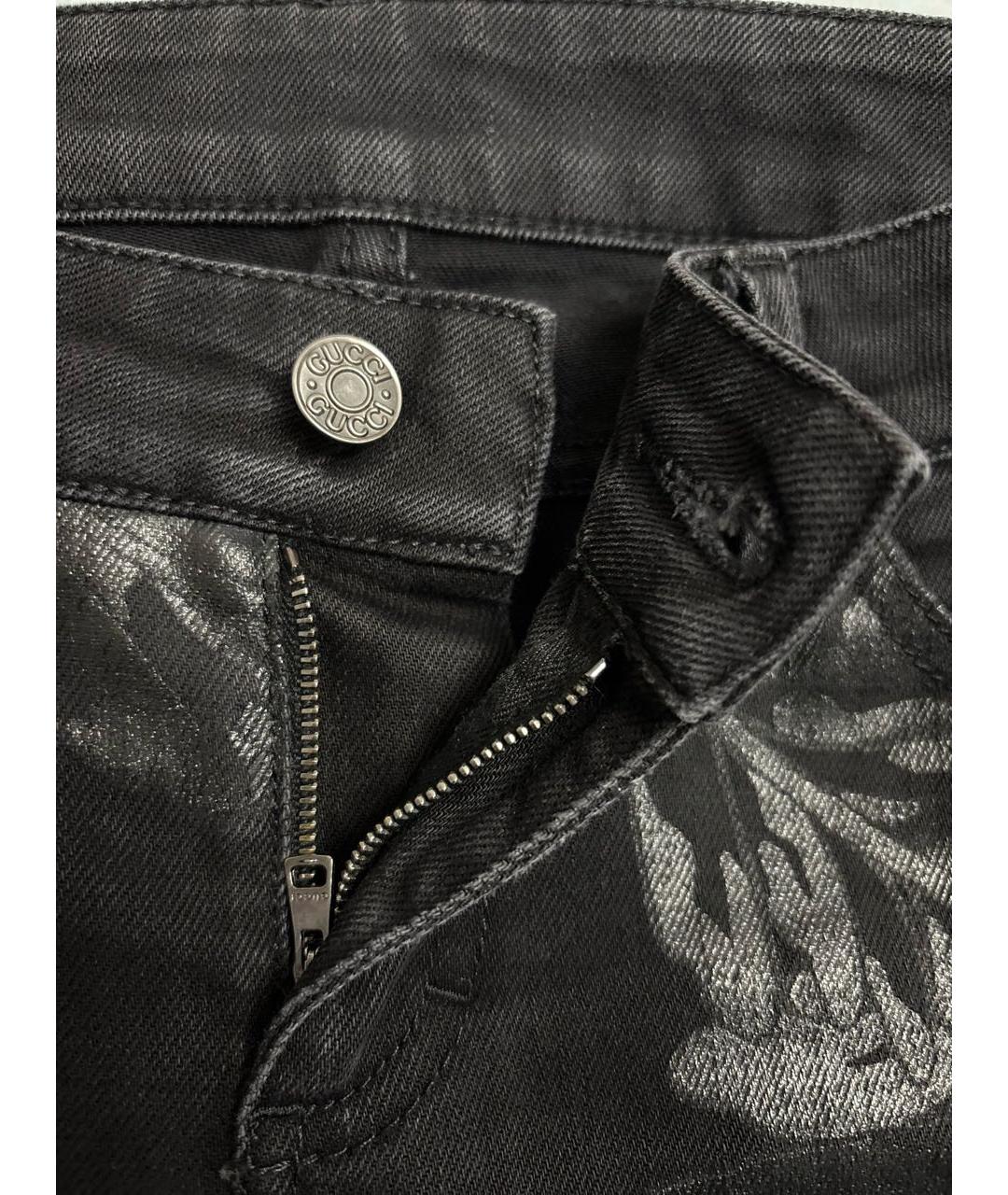 GUCCI Черные хлопко-эластановые джинсы слим, фото 4