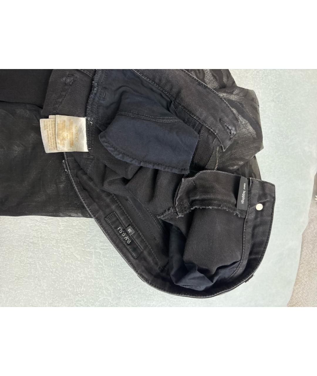 GUCCI Черные хлопко-эластановые джинсы слим, фото 7