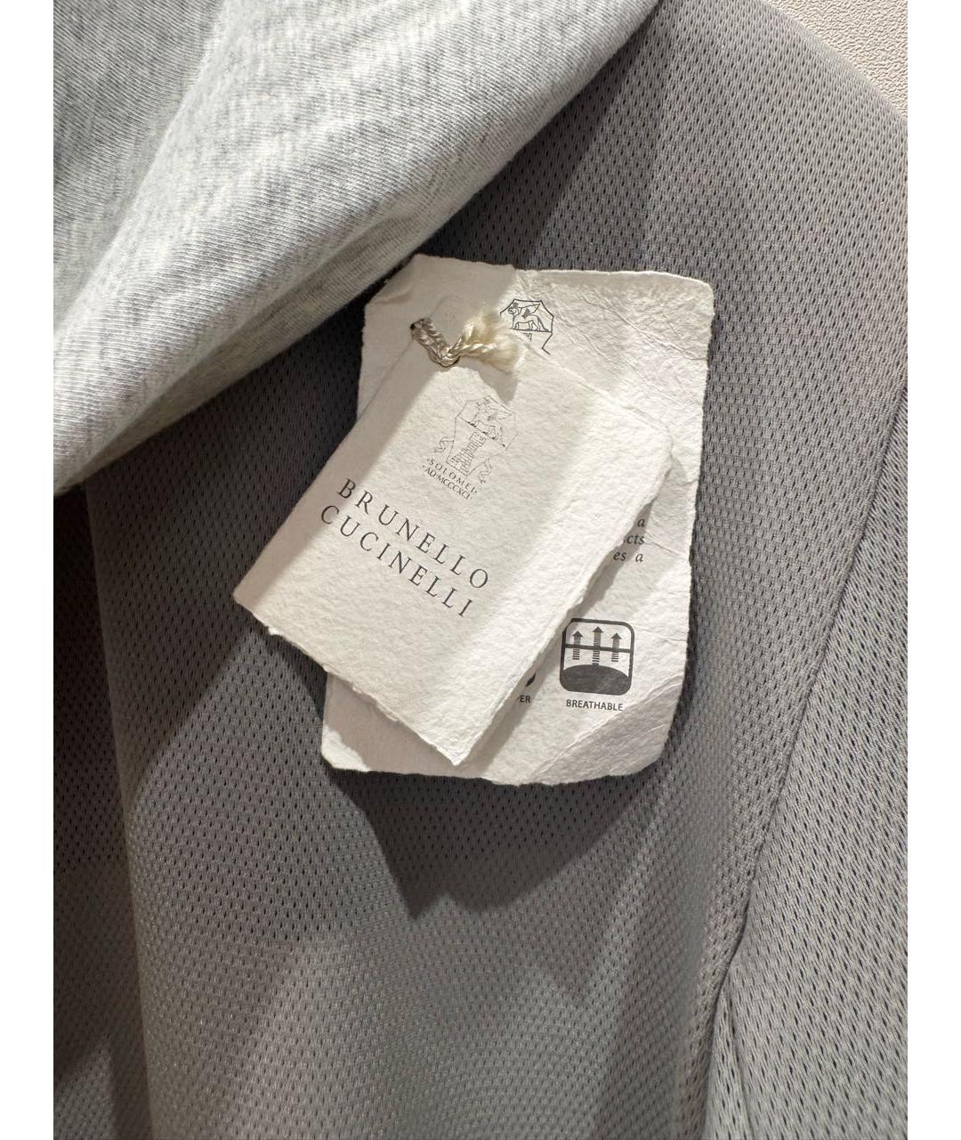 BRUNELLO CUCINELLI Серая полиэстеровая куртка, фото 8