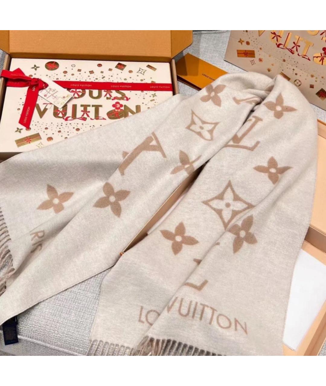LOUIS VUITTON Бежевый шарф, фото 2