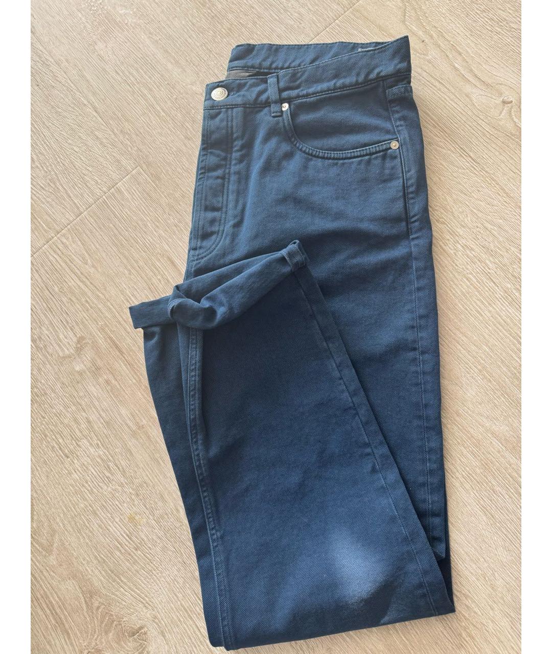 BRUNELLO CUCINELLI Синие хлопковые прямые джинсы, фото 7