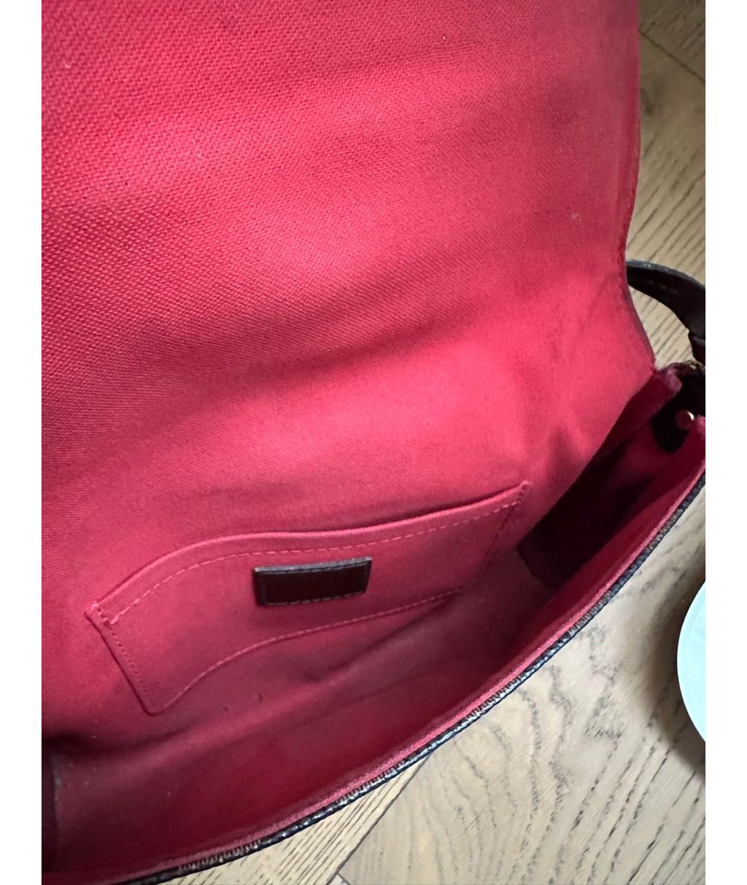 LOUIS VUITTON Коричневая кожаная сумка через плечо, фото 6