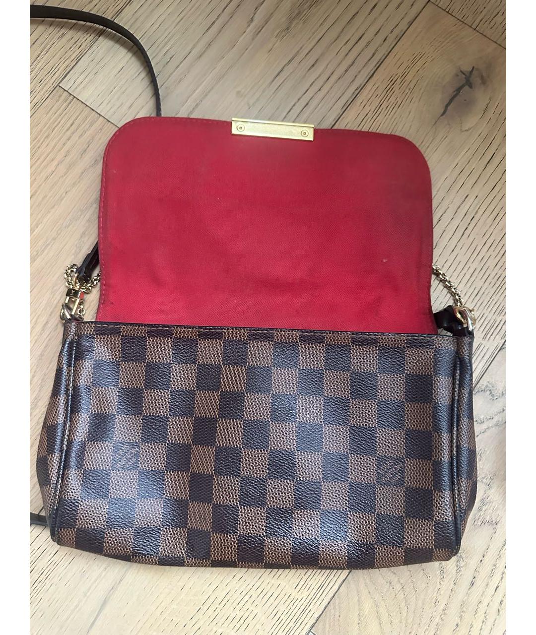 LOUIS VUITTON Коричневая кожаная сумка через плечо, фото 4