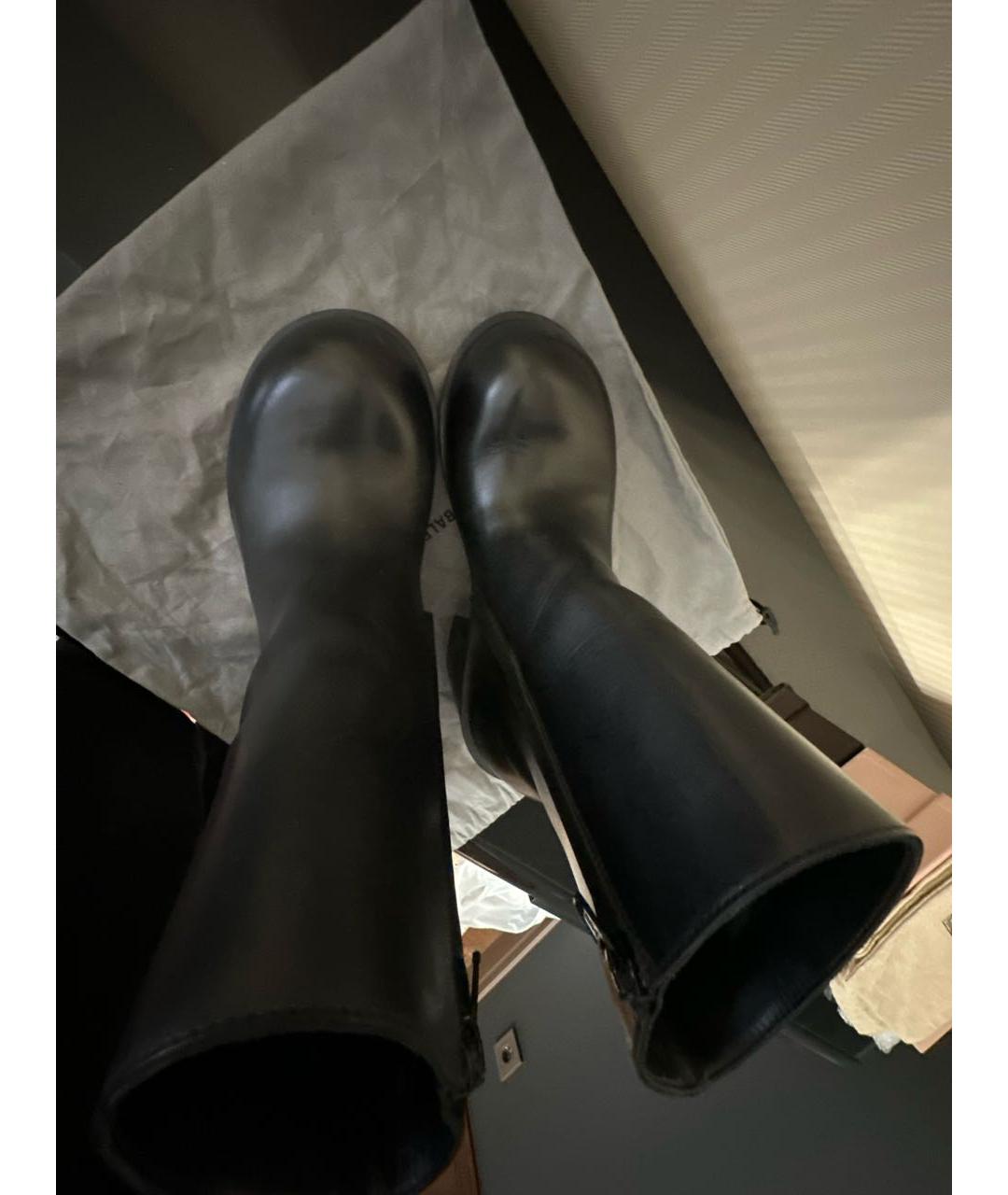 BALENCIAGA Черные кожаные ботинки, фото 3