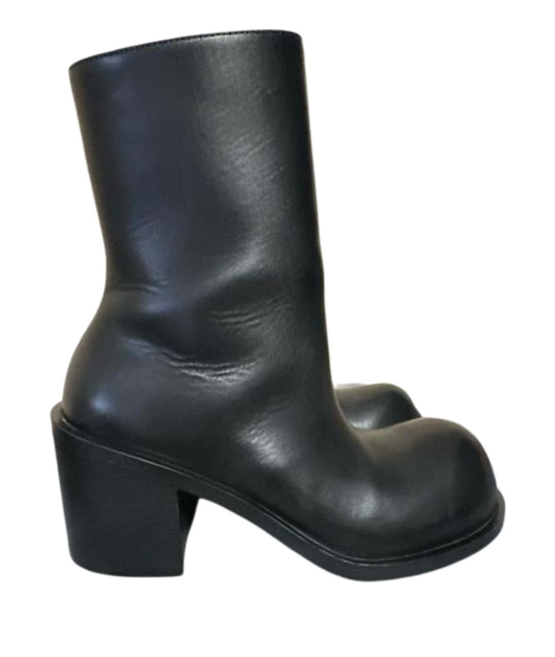 BALENCIAGA Черные кожаные ботинки, фото 1