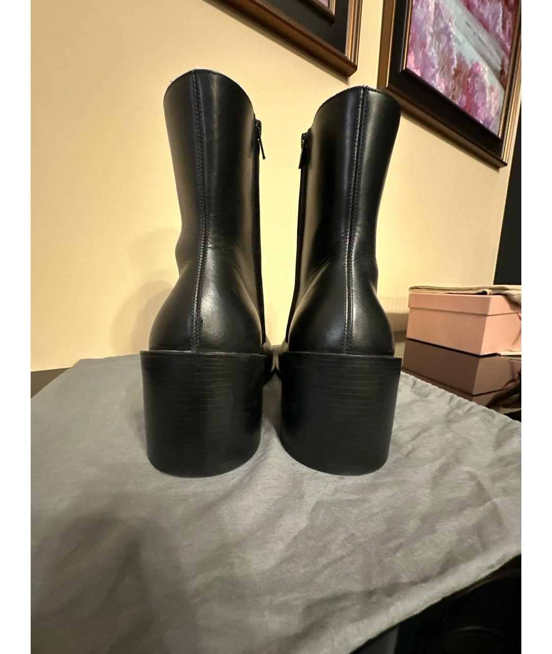 BALENCIAGA Черные кожаные ботинки, фото 4