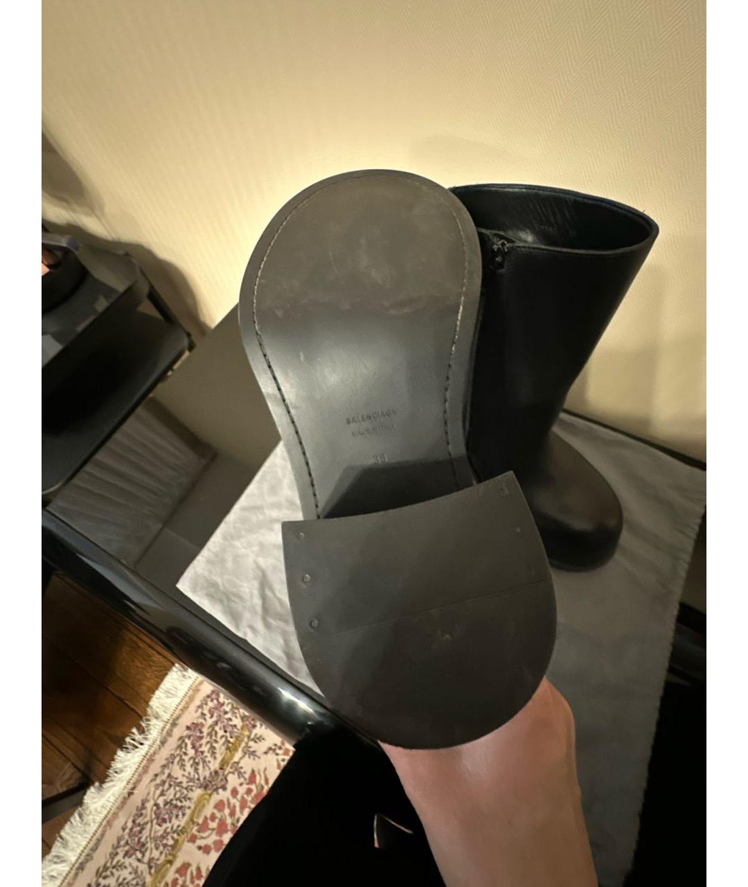 BALENCIAGA Черные кожаные ботинки, фото 5