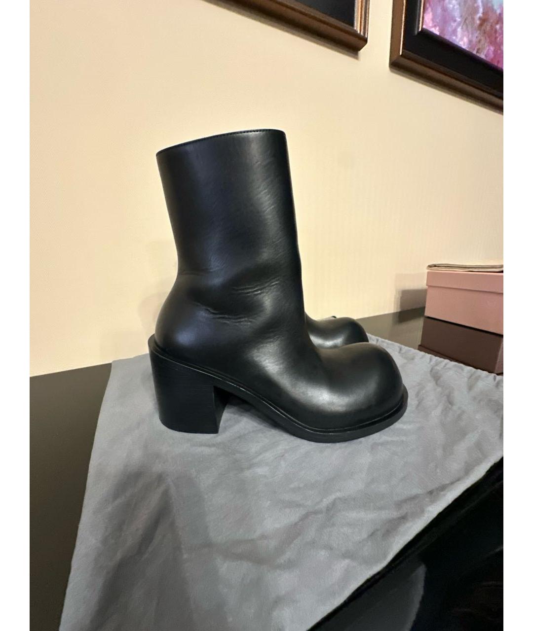 BALENCIAGA Черные кожаные ботинки, фото 6