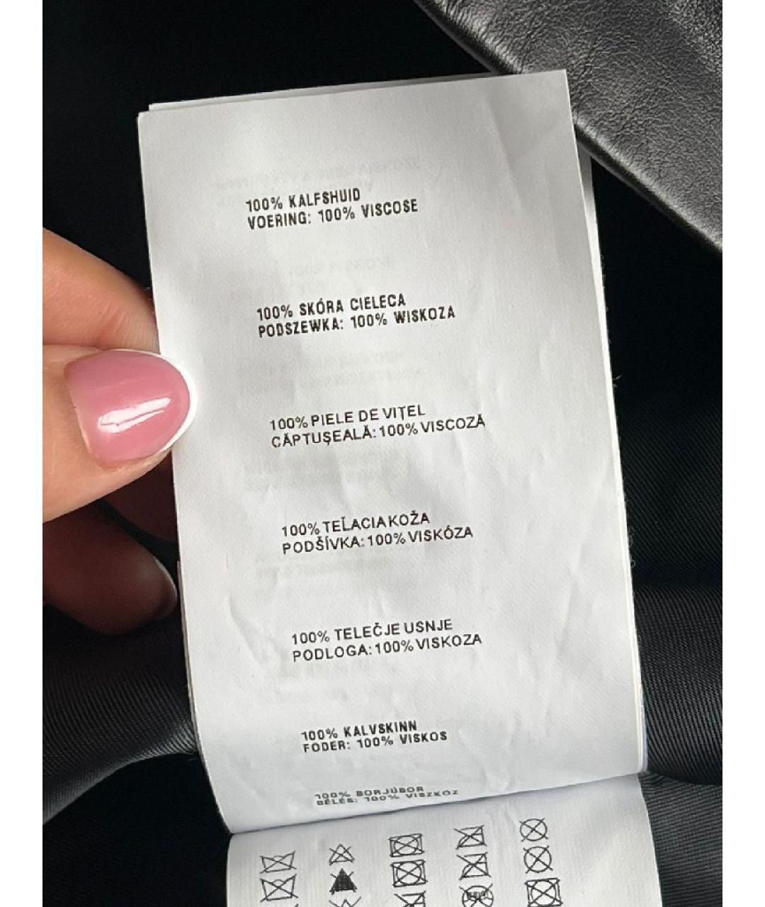 MIU MIU Черная кожаная юбка мини, фото 7