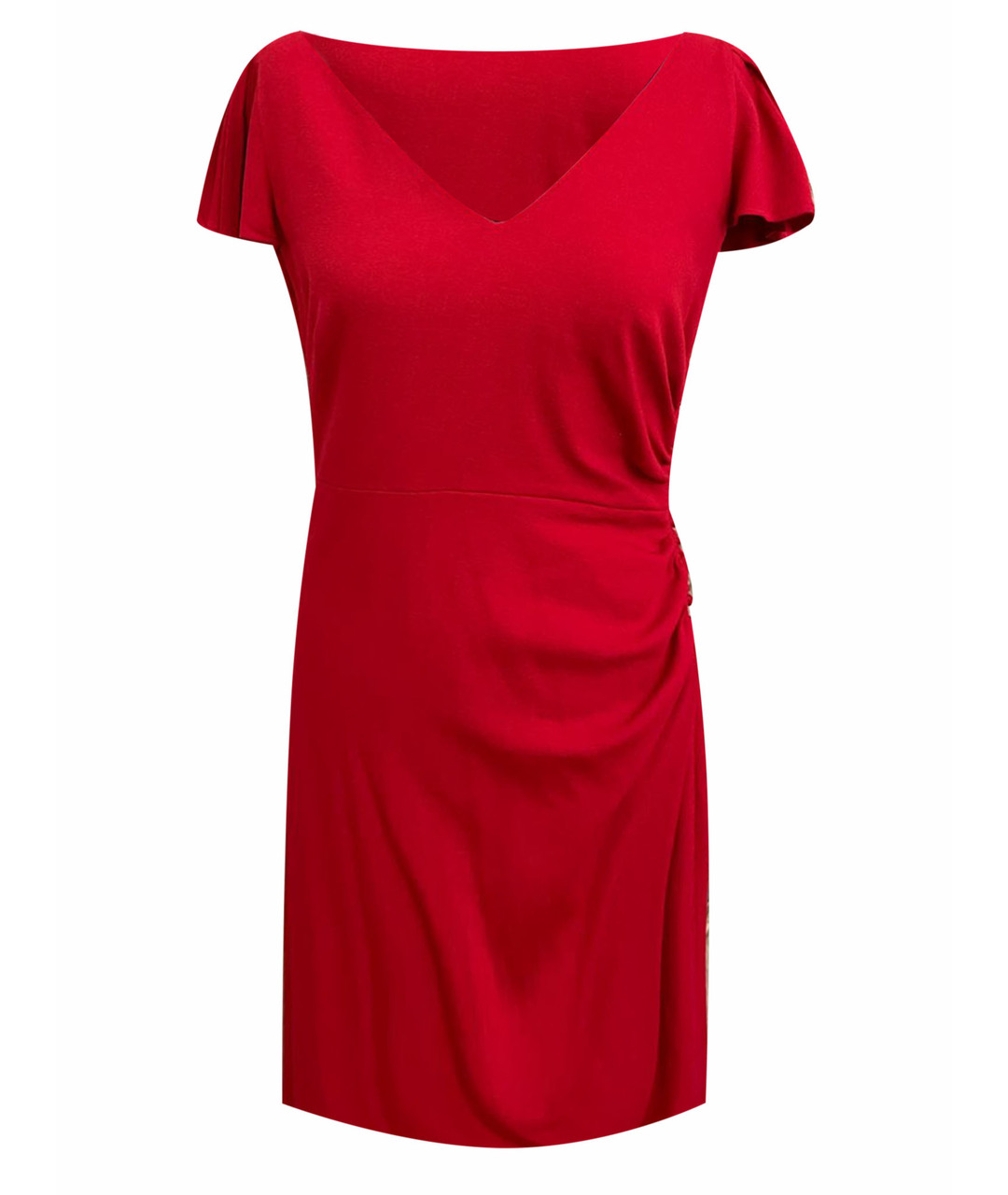 VALENTINO Красное хлопко-эластановое коктейльное платье, фото 1