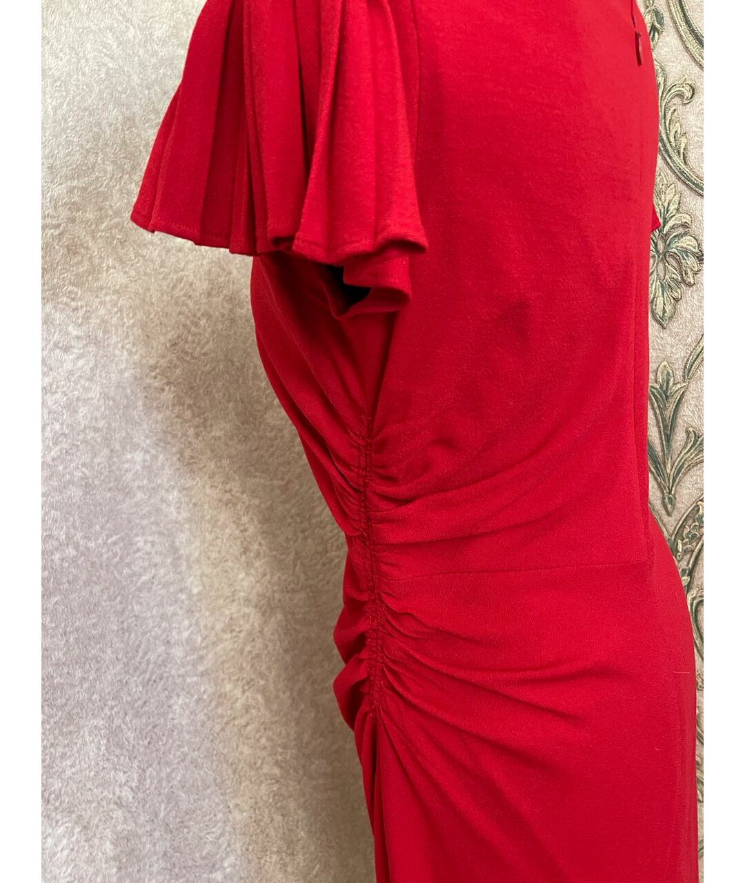 VALENTINO Красное хлопко-эластановое коктейльное платье, фото 3