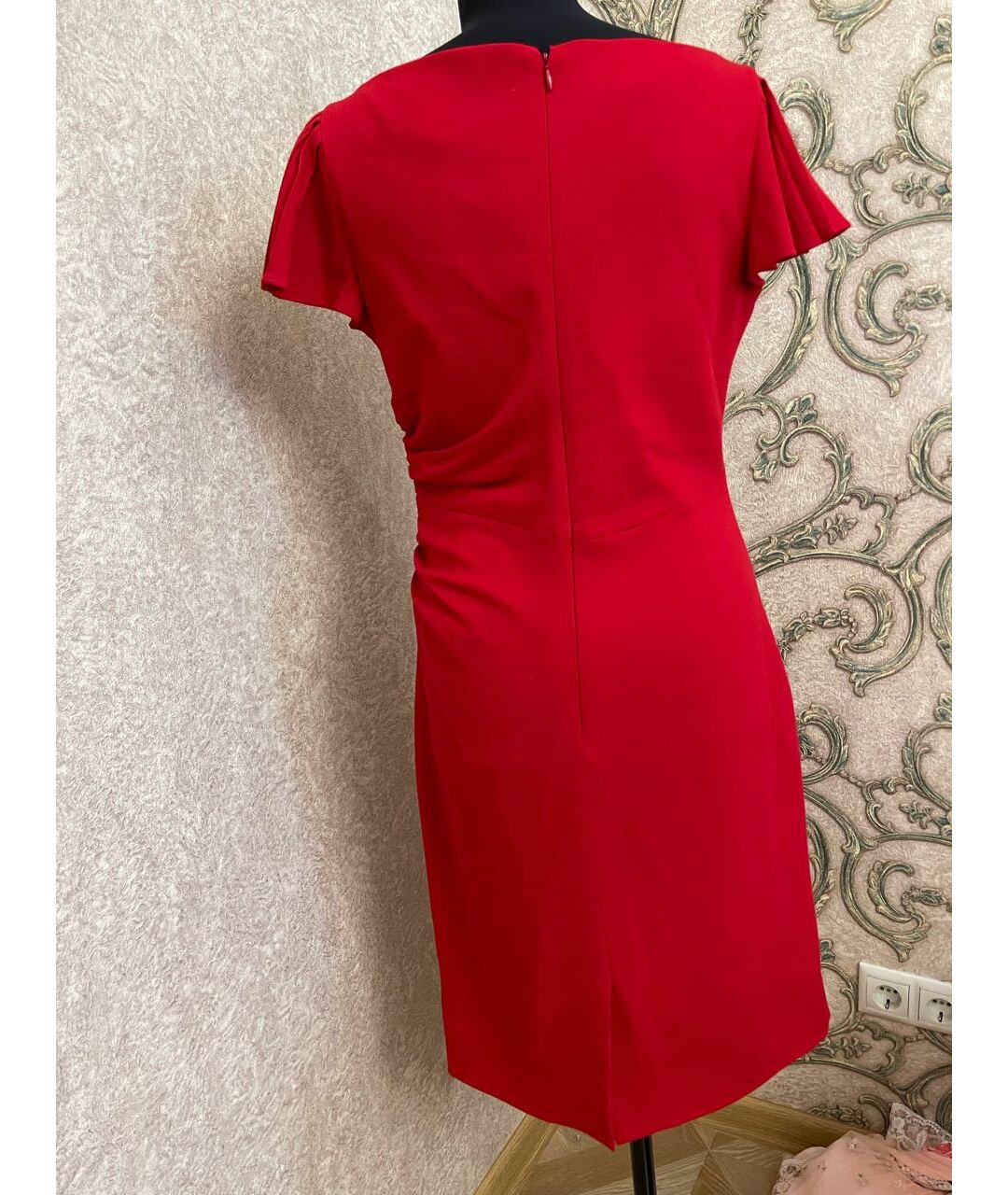 VALENTINO Красное хлопко-эластановое коктейльное платье, фото 4